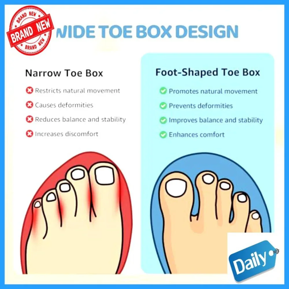 Toddler First Walking Shoes Wide Toe Box Non-Slip Sole Soft Mesh 6-24 Months